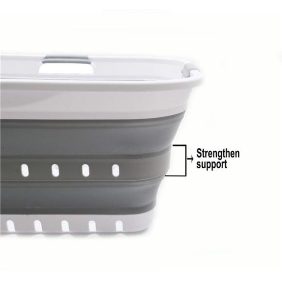 42L (11 gallon) Collapsible Plastic Laundry Basket - Foldable Pop Up Storage - Picture 4 of 7